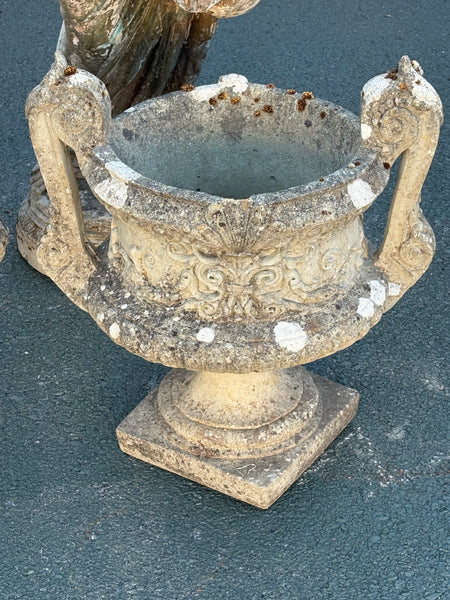 Pair of Stone Urns with Handles