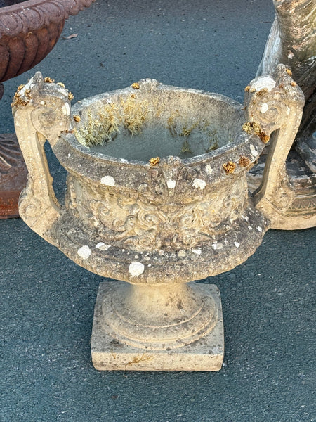 Pair of Stone Urns with Handles