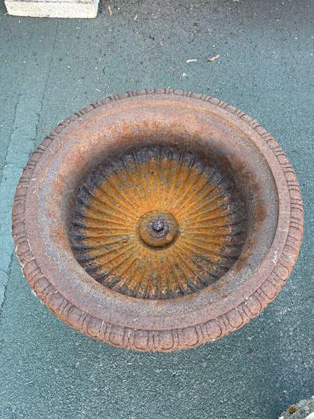 Large Pair of Cast Iron Urns