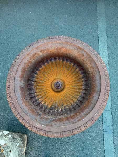 Large Pair of Cast Iron Urns