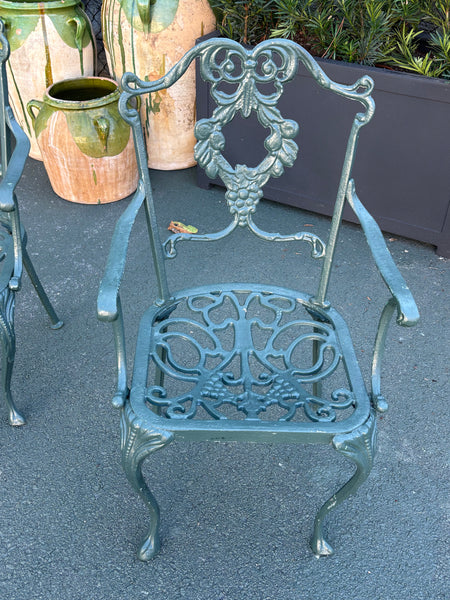 Set of Four Painted Vintage Aluminum Chairs