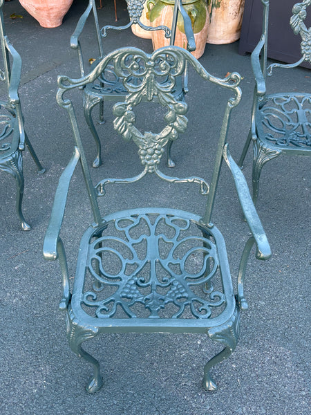 Set of Four Painted Vintage Aluminum Chairs