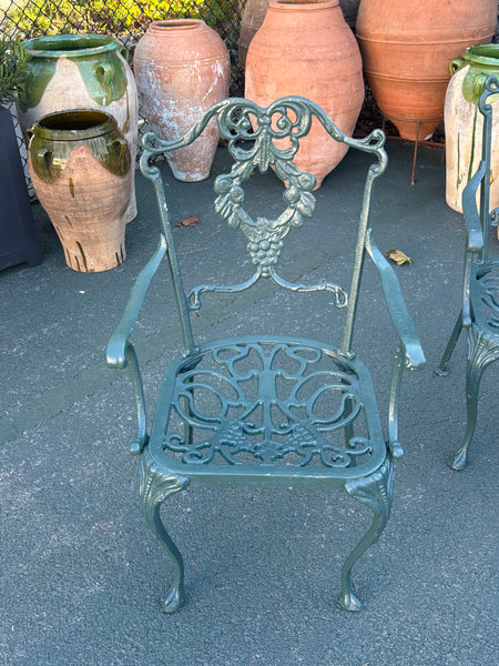 Set of Four Painted Vintage Aluminum Chairs
