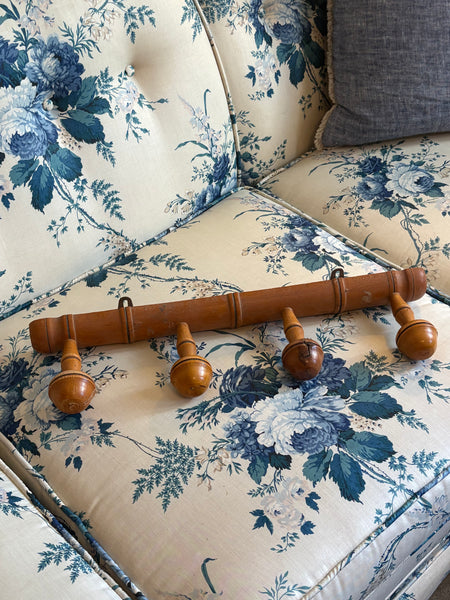 French Faux Bamboo Coat Rack, 4 Hooks