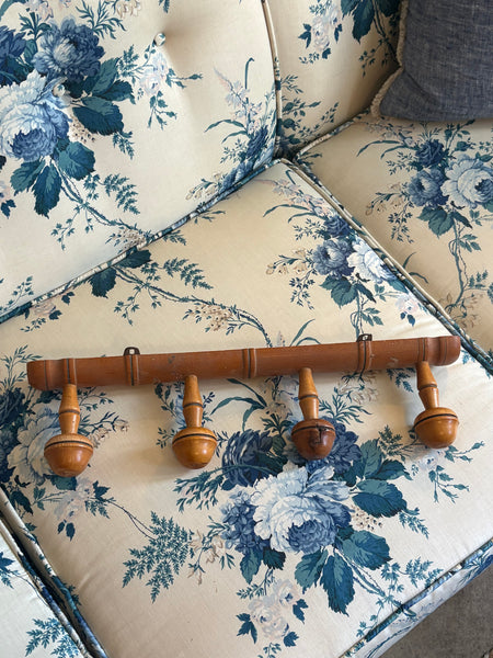 French Faux Bamboo Coat Rack, 4 Hooks