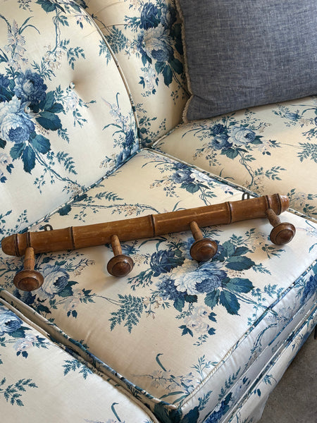 French Faux Bamboo Coat Rack, 4 Hooks