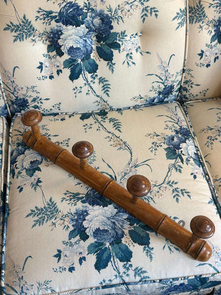 French Faux Bamboo Coat Rack, 4 Hooks