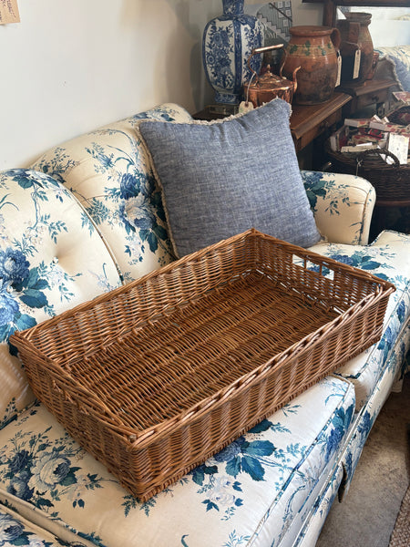French Wicker Rectangular Basket