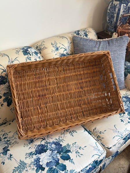 French Wicker Rectangular Basket