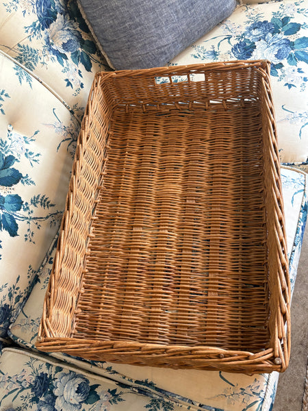 French Wicker Rectangular Basket