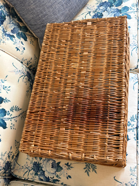 French Wicker Rectangular Basket