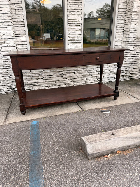 French Two-Drawer Oak Drapery Table