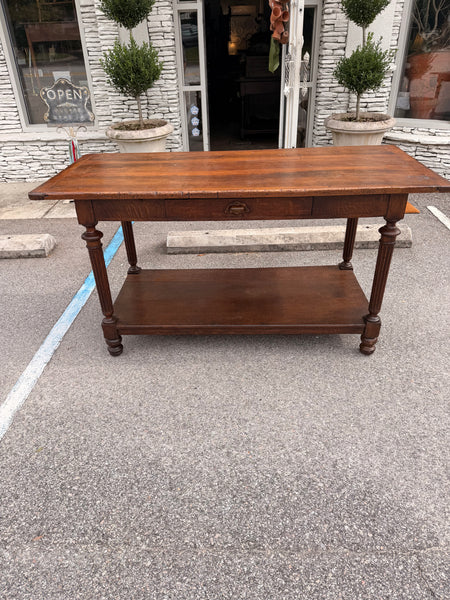 French Walnut and Oak Drapery Table