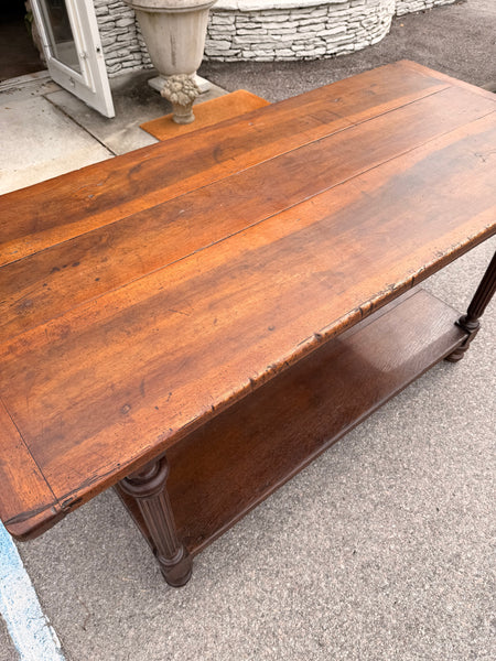 French Walnut and Oak Drapery Table