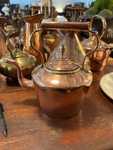 Copper Kettle with Brass Accents