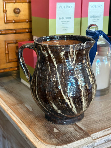 Pyrenees Jug, Brown and Cream Marble Glaze