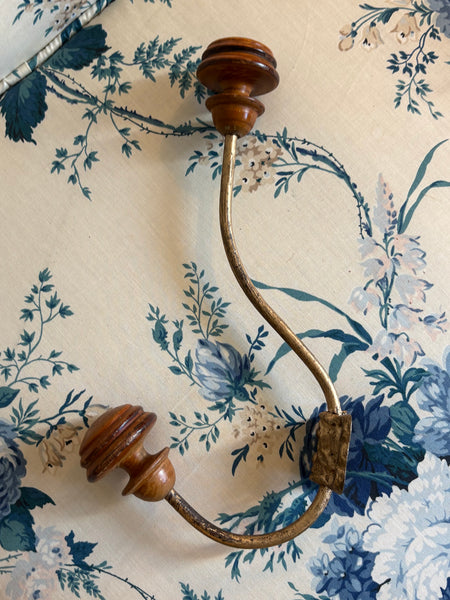 Iron and Wood Coat and Hat Hooks