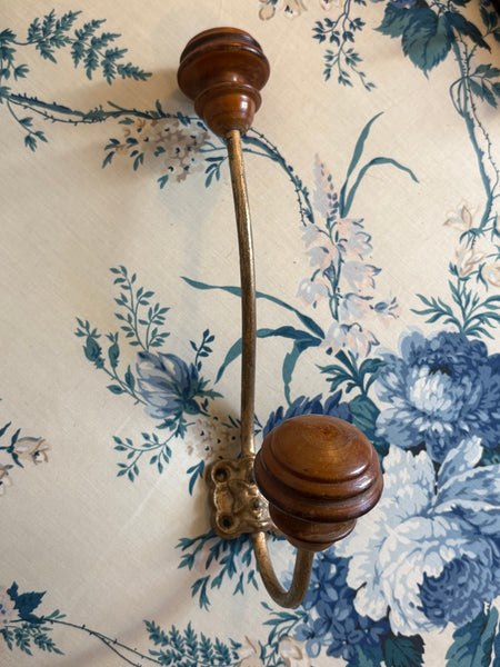 Iron and Wood Coat and Hat Hooks