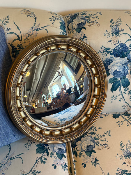 Ornate Round Gilt Frame Convex Mirror