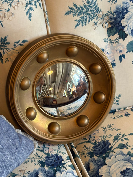 Very Small Round Gilt Frame Convex Mirror