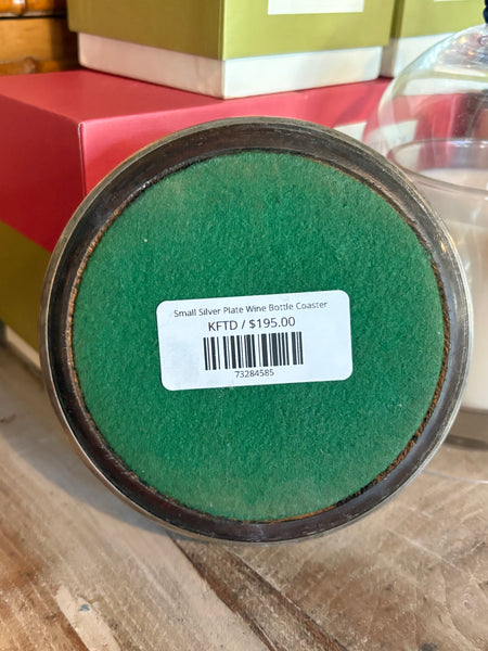 Small Silver Plate Wine Bottle Coaster