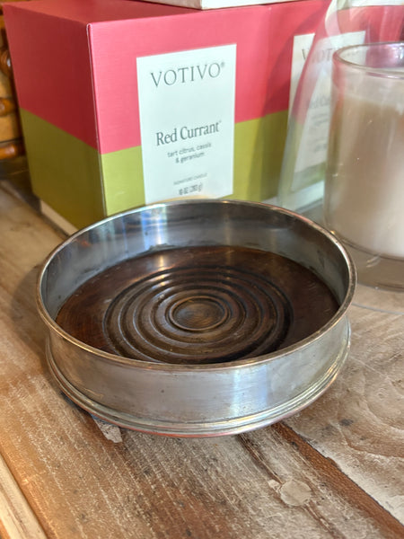 Small Silver Plate Wine Bottle Coaster