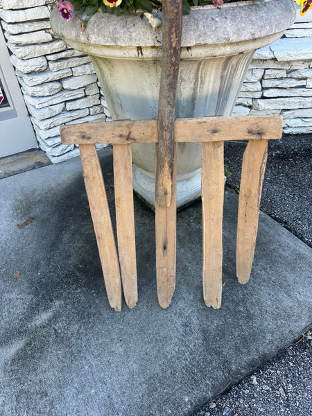 Giant Primitive Wooden Hayfork
