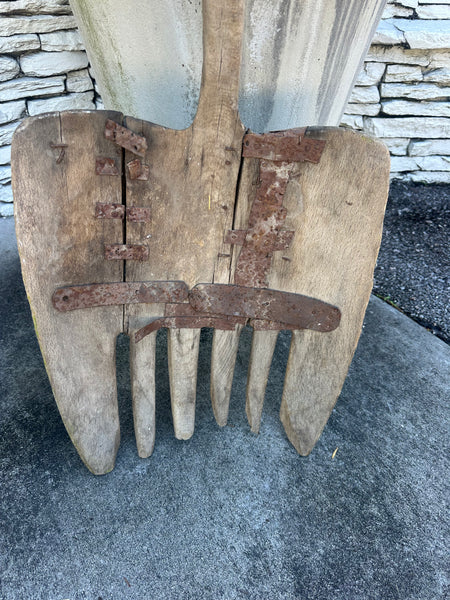 Giant Primitive Wooden Hayfork