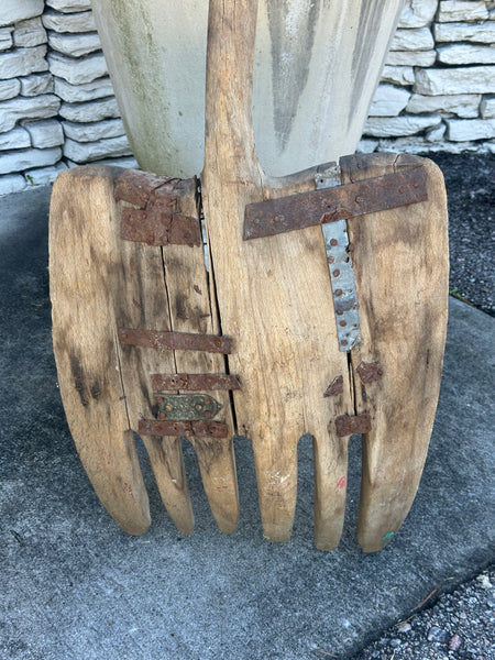 Giant Primitive Wooden Hayfork