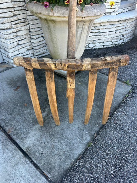 Giant Primitive Wooden Hayfork