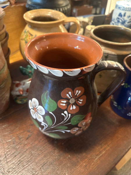 Hungarian Jug, Brown with Flowers