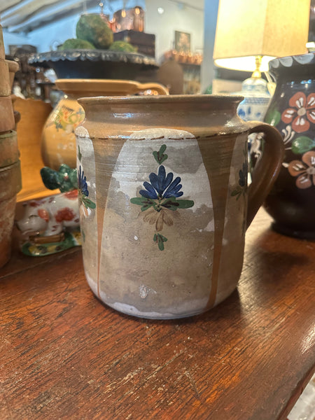 Pyrenees Jug, Orange and White with Flowers