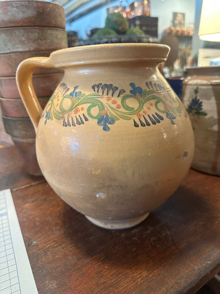 Pyrenees Jug, Mustard with Abstract Floral Motif