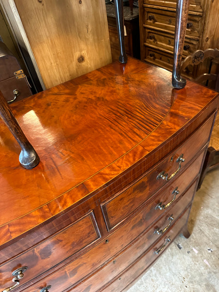 English Satinwood Bow Front Chest