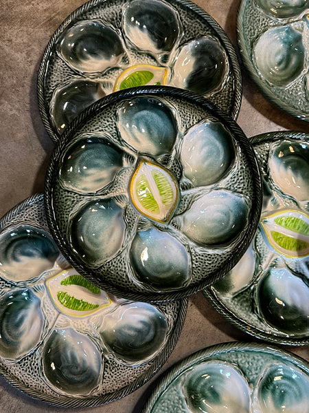 French Majolica Oyster Plate, St. Clement