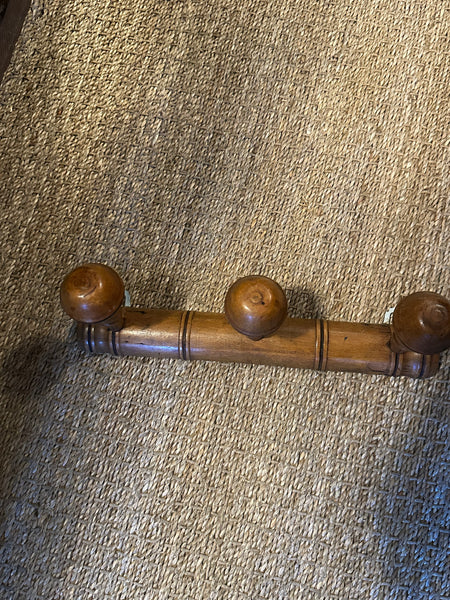 French Faux Bamboo Coat Rack, 3-Hooks