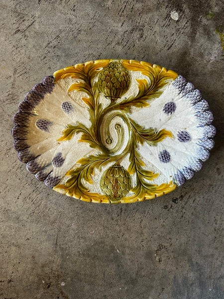 Majolica Asparagus Platter Orchies