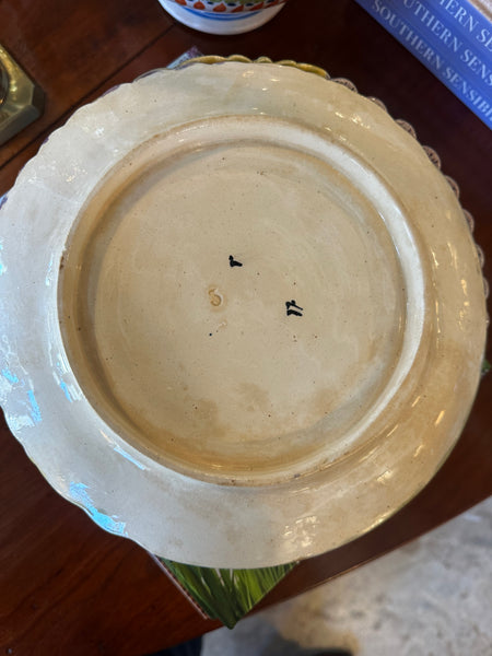 French Majolica Asparagus Plate Orchies, Circa 1890