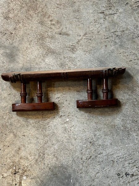 French Faux Bamboo Coat Rack, 2-Hooks