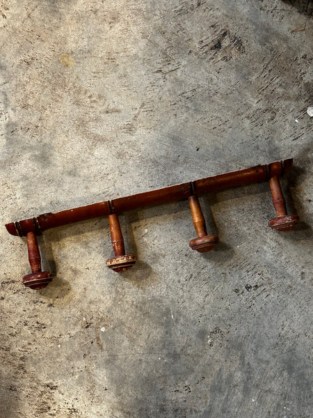 French Faux Bamboo Coat Rack, 4 Hooks