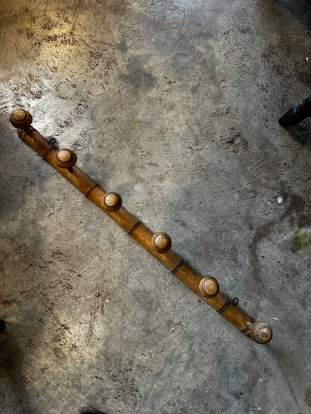 French Faux Bamboo Coat Rack, 6 Hooks