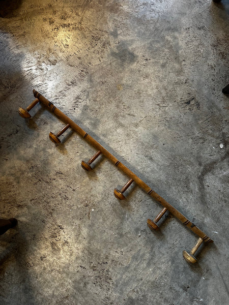 French Faux Bamboo Coat Rack, 6 Hooks