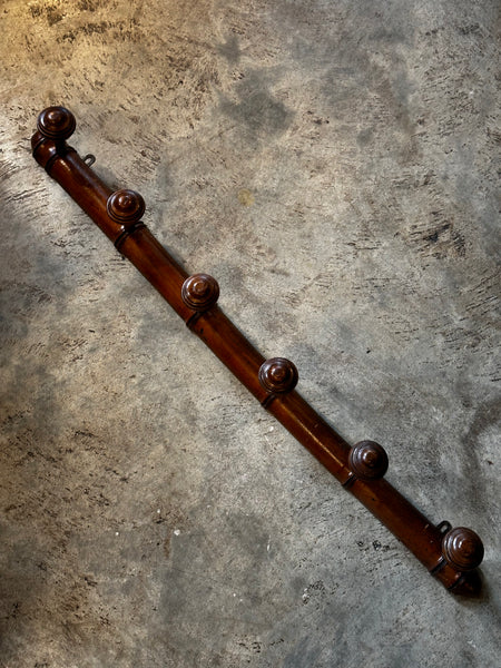 French Faux Bamboo Coat Rack, 6 Hooks