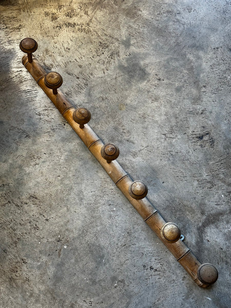 French Faux Bamboo Coat Rack, 7 Hooks