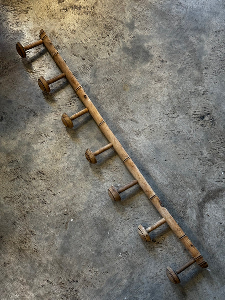 French Faux Bamboo Coat Rack, 7 Hooks
