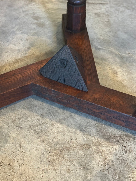 Carved Oak Trefoil Table
