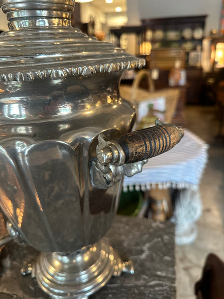 Silver Plate Samovar with Three Goblets