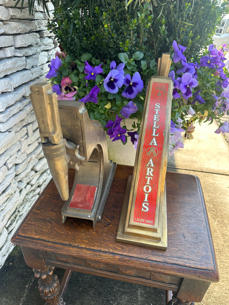 Pair of Stella Artois Beer Taps from a Pub, England
