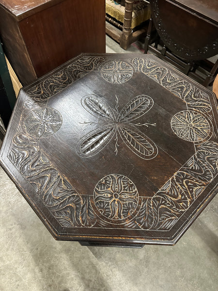 Carved Oak Eight-Leg Center Table