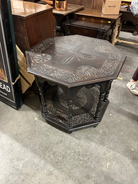 Carved Oak Eight-Leg Center Table